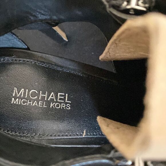 Michael Kors Clara Women's Black Peep Toe Side Zip Stiletto Boots Size 9 - Picture 4 of 11